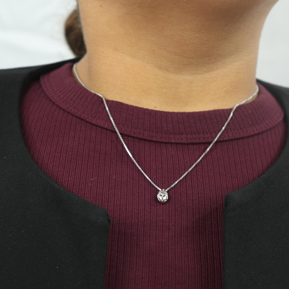 Collier en Or blanc 18k avec Diamant