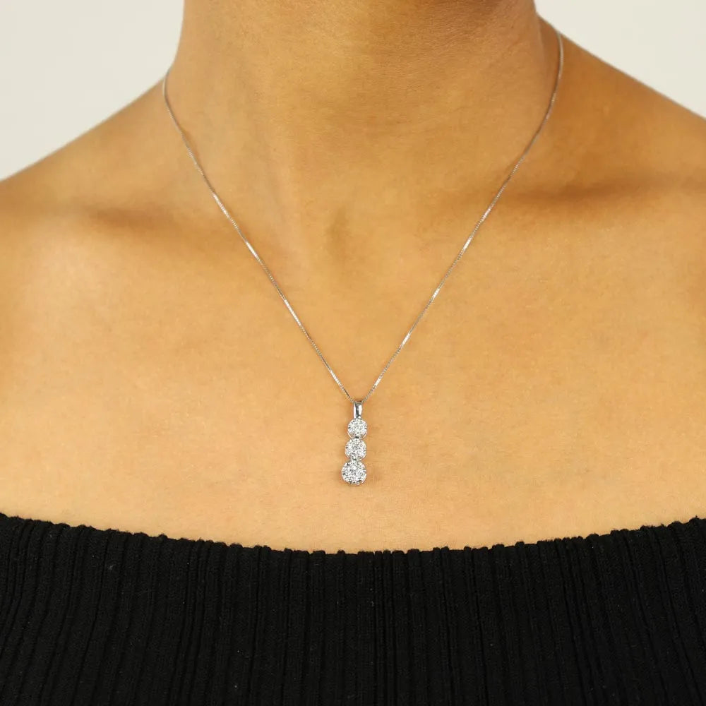 Collier en Or blanc 18k avec Diamants