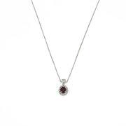 Collier en Or blanc 18k avec Rubis et Diamants