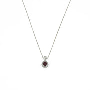 Collier en Or blanc 18k avec Rubis et Diamants