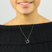 Collier en Or blanc 8k - Motif "Coeur"