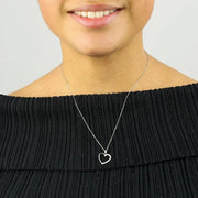 Collier en Or blanc 8k - Motif "Coeur"