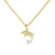 Collier en Or jaune 14k - Motif "Dauphin"