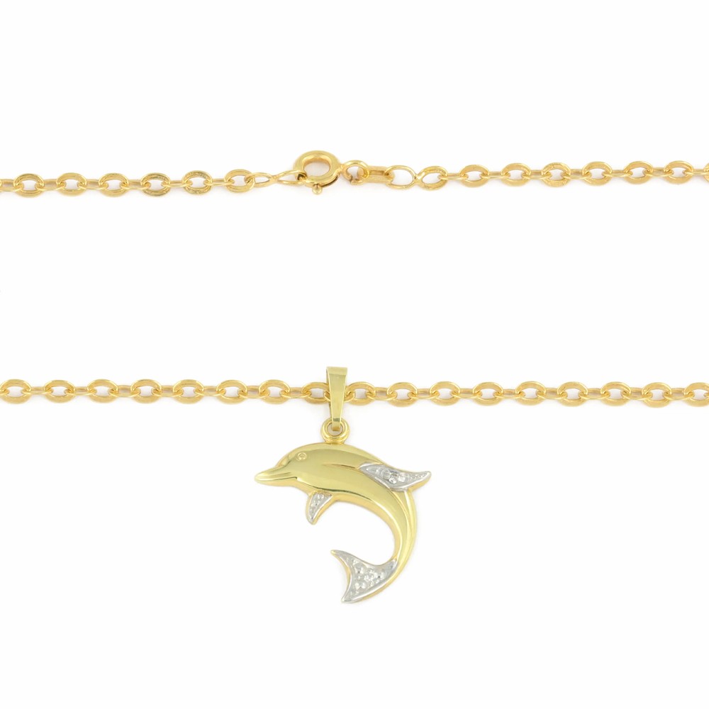 Collier en Or jaune 14k - Motif "Dauphin"