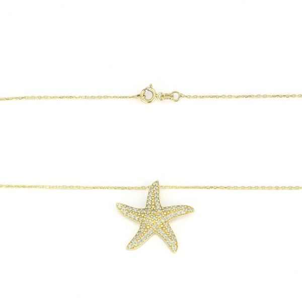 Collier en Or jaune 14k avec Zirconiums