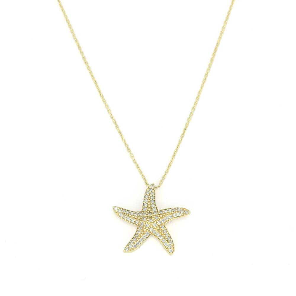14k Yellow Gold Necklace with Zirconia