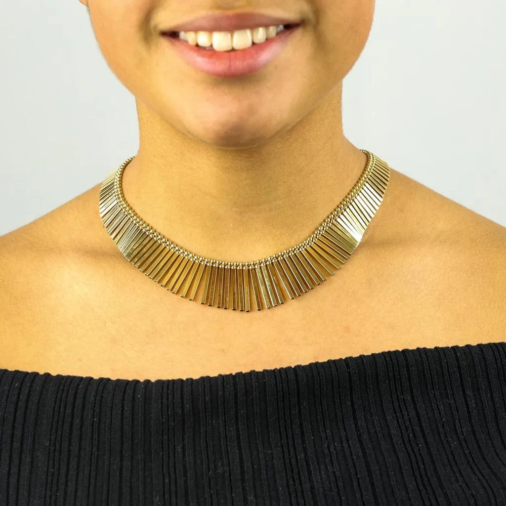 Collier en Or jaune 18k - Maille "Œil de Tigre"