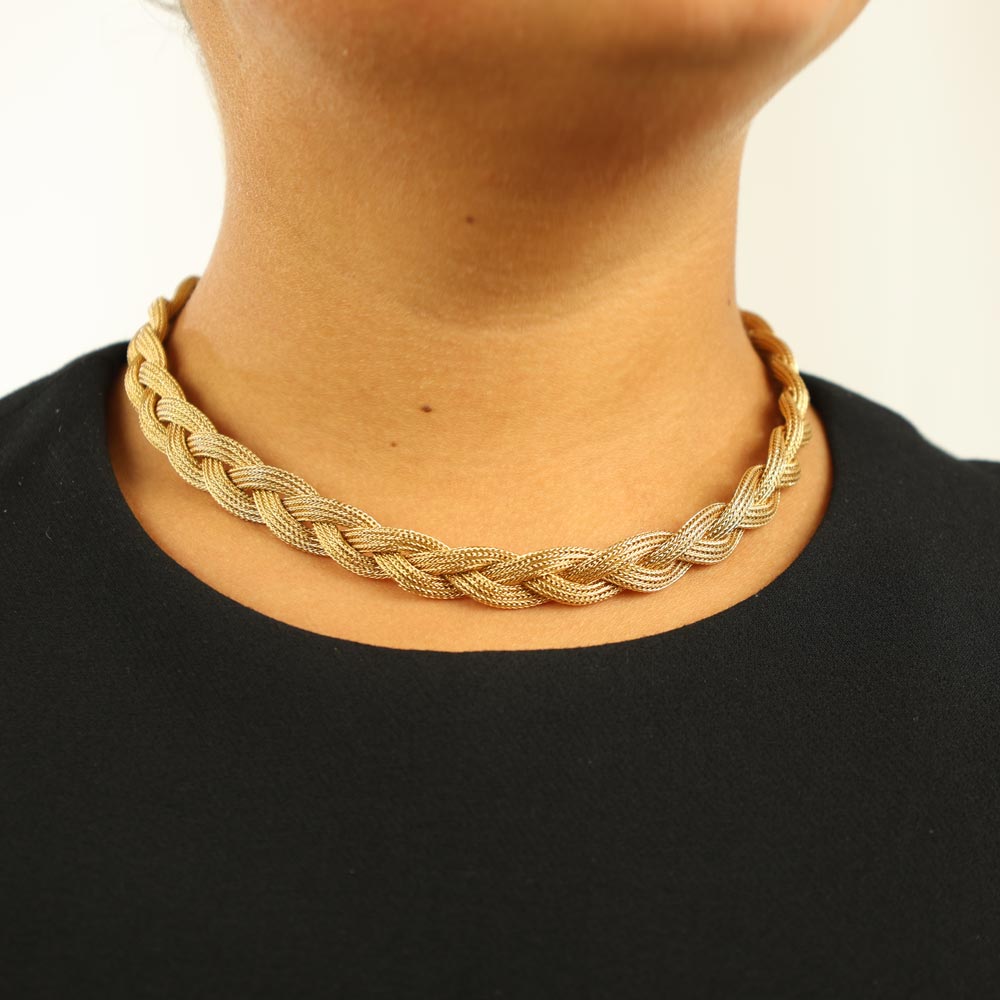 Collier en Or jaune 18k - Maille torsadée "Tour de cou"