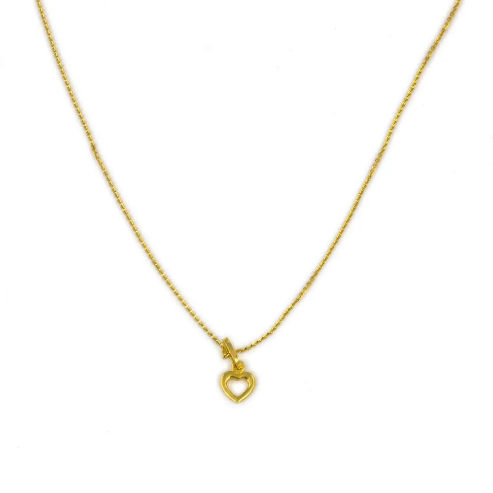 Collier en Or jaune 18k - Motif "Coeur ajouré"