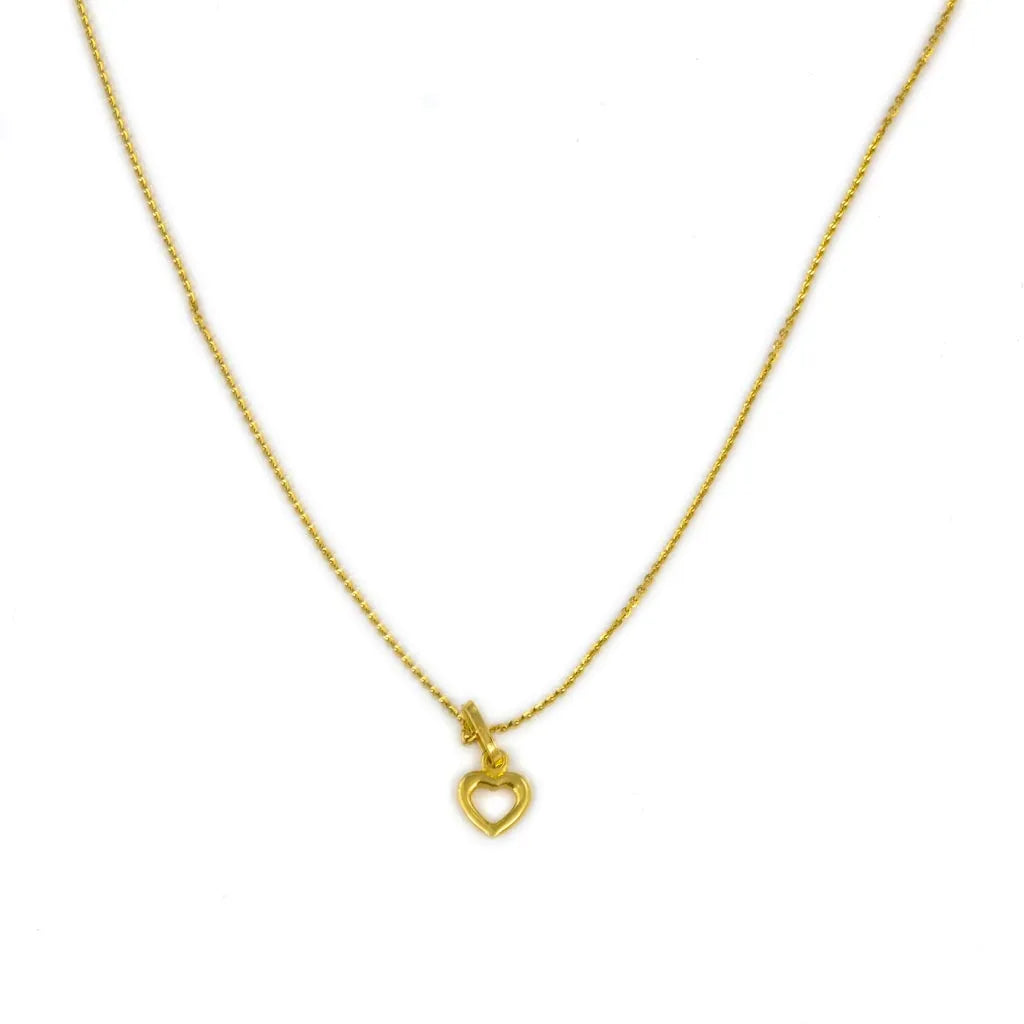Collier en Or jaune 18k - Motif "Coeur ajouré"
