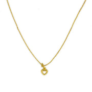 18k Yellow Gold Necklace - "Openwork Heart" Design