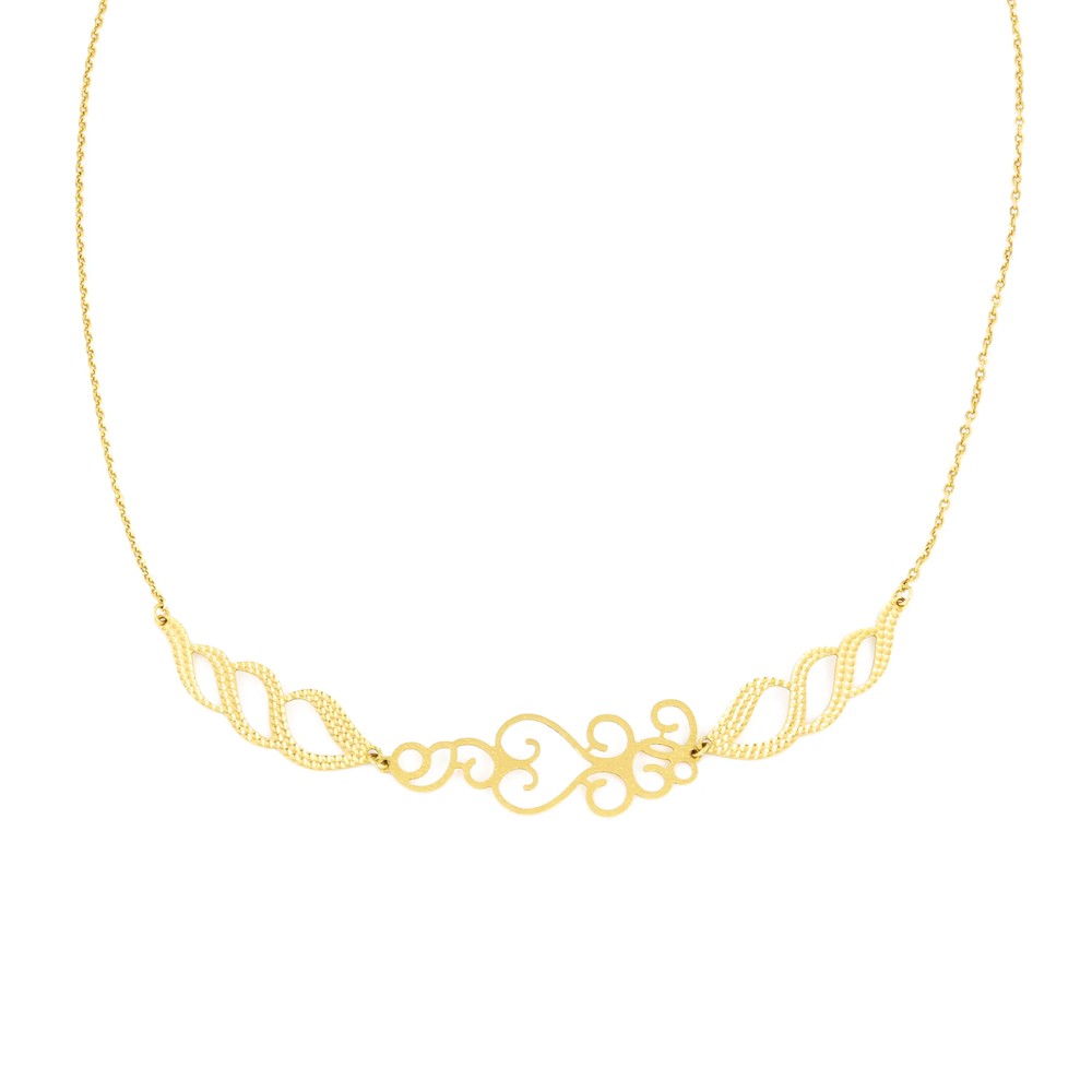 Collier en Or jaune 18k - Motif "Filigrane Arabesque"