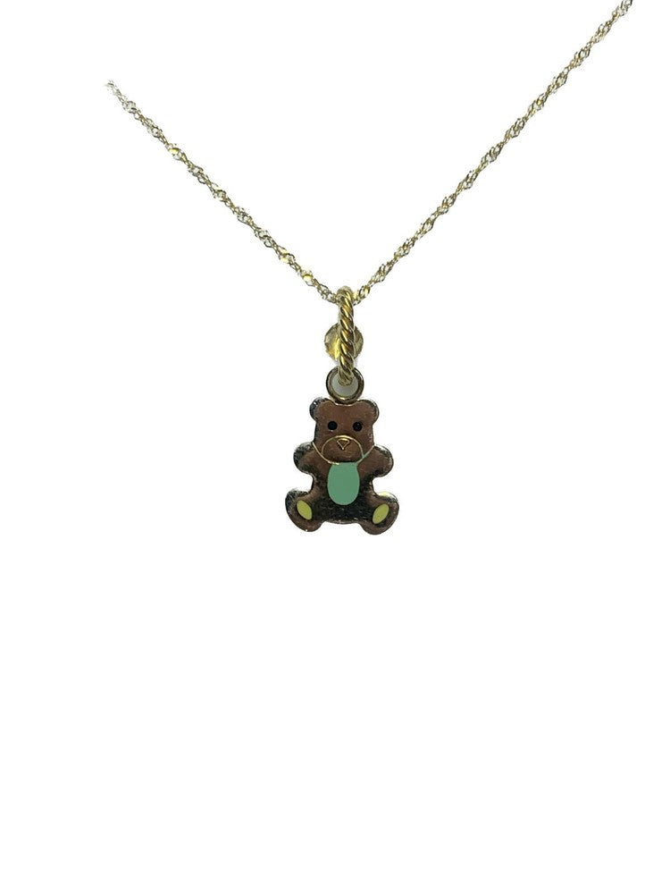 Collier en Or jaune 18k - Motif "Ourson émaillé"