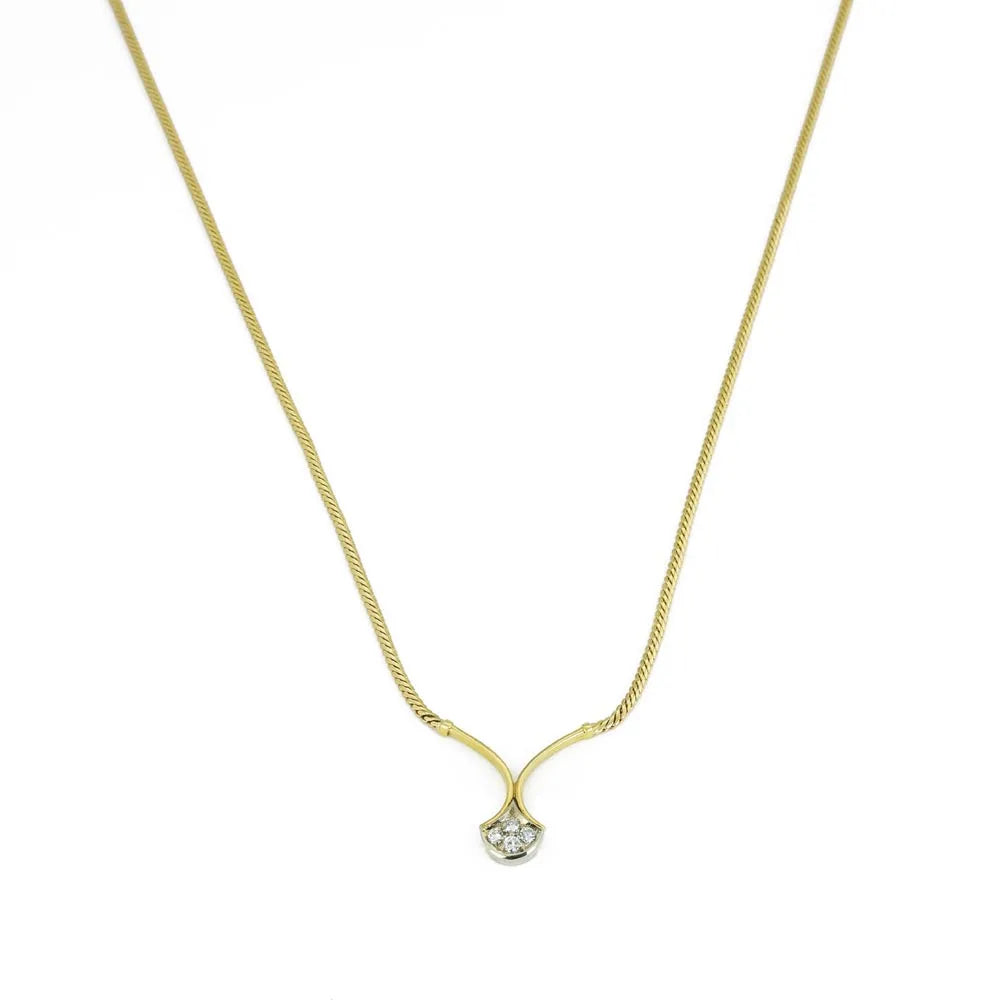 18k Yellow Gold Necklace with Diamonds