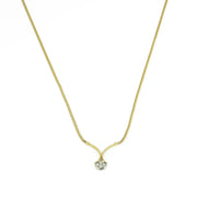 Collier en Or jaune 18k avec Diamants