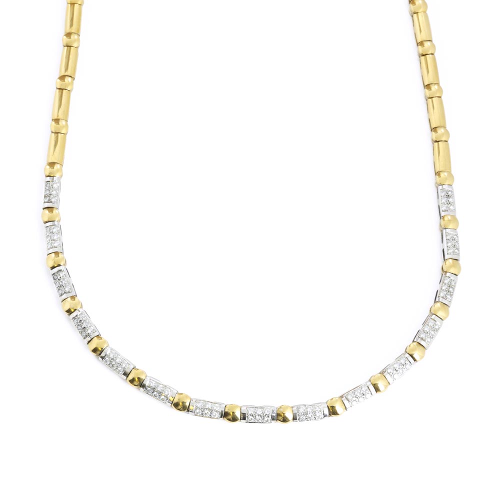 18K Yellow Gold Necklace with Diamonds