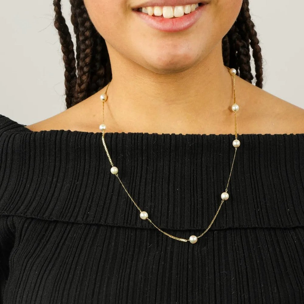Collier en Or jaune 18k avec Perles