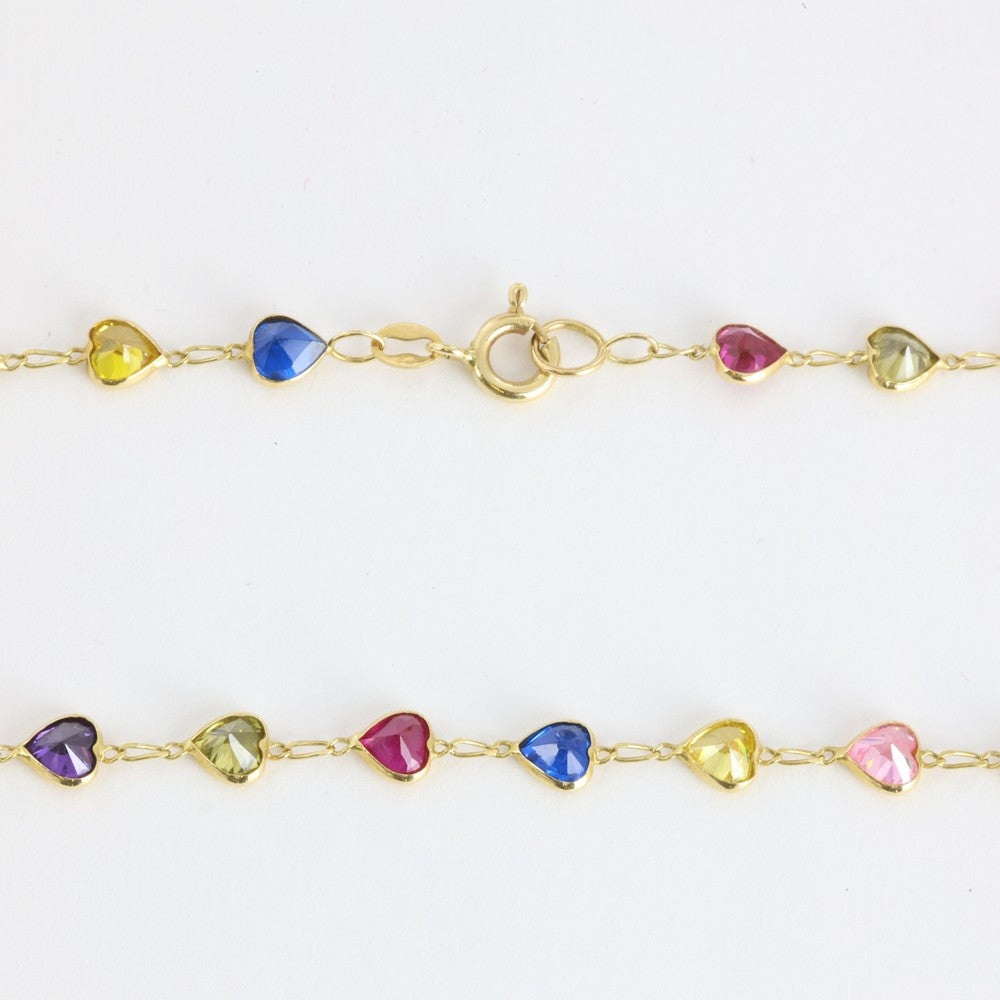 Collier en Or jaune 18k avec Zirconiums