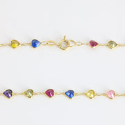 Collier en Or jaune 18k avec Zirconiums