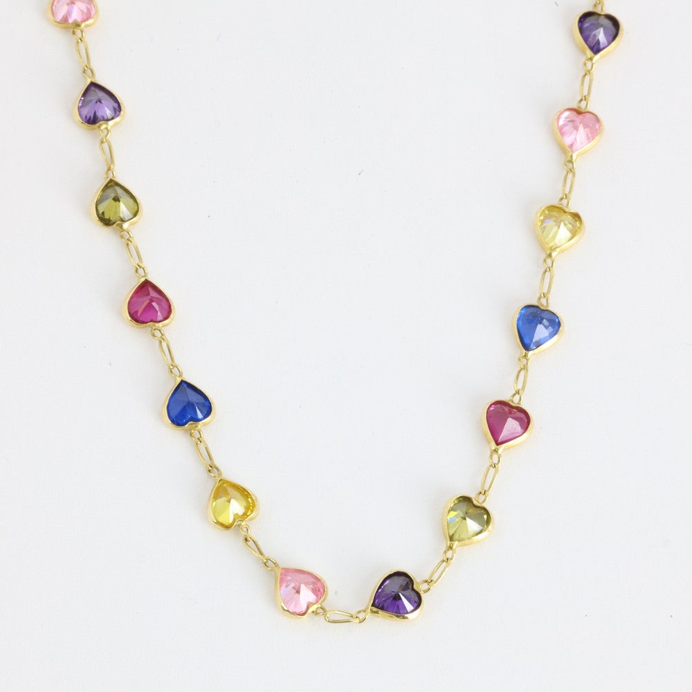 Collier en Or jaune 18k avec Zirconiums