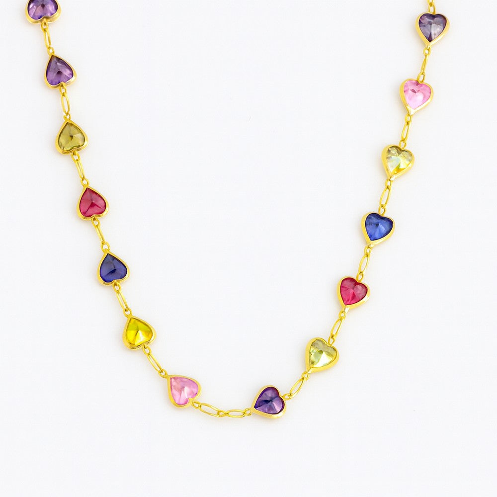 Collier en Or jaune 18k avec Zirconiums