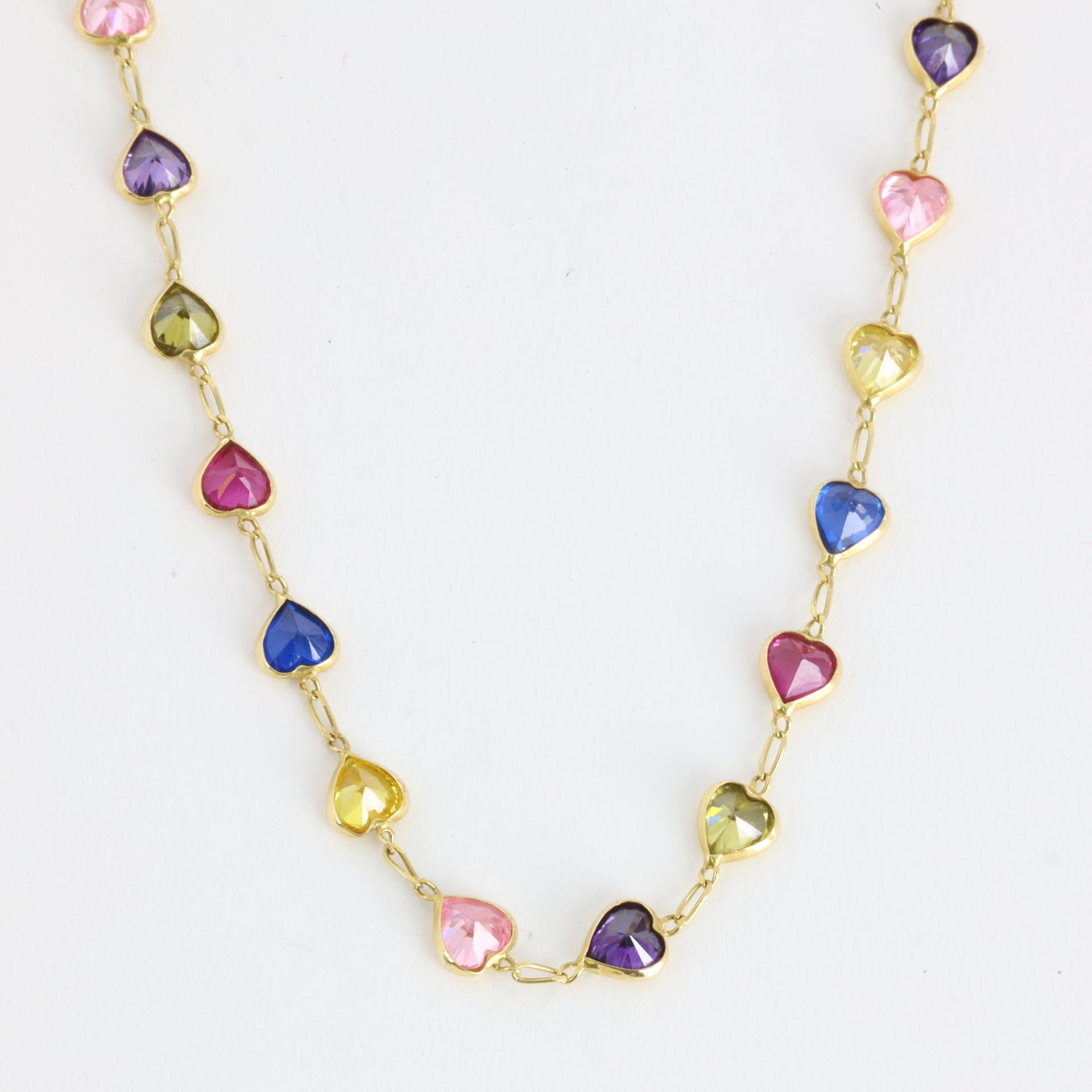 18k Yellow Gold Necklace with Zirconia