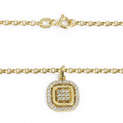 Collier en Or jaune 18k avec Zirconiums