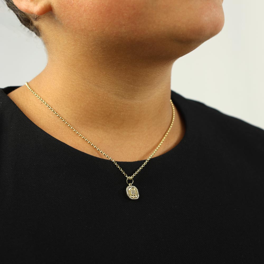 Collier en Or jaune 18k avec Zirconiums