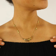 18k Yellow Gold Diamond Necklace - Signed Helga Kordt