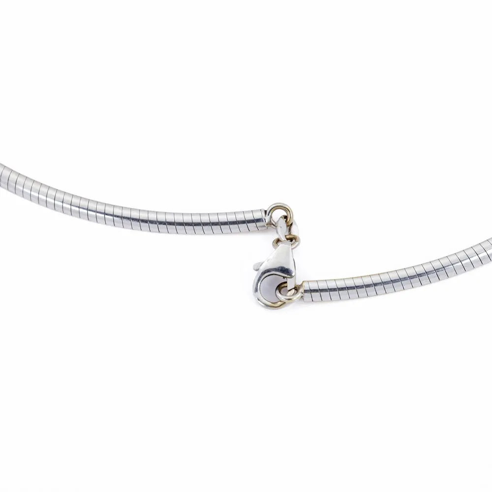 Collier en Or jaune et blanc 18k - Maille "Serpent ovale"