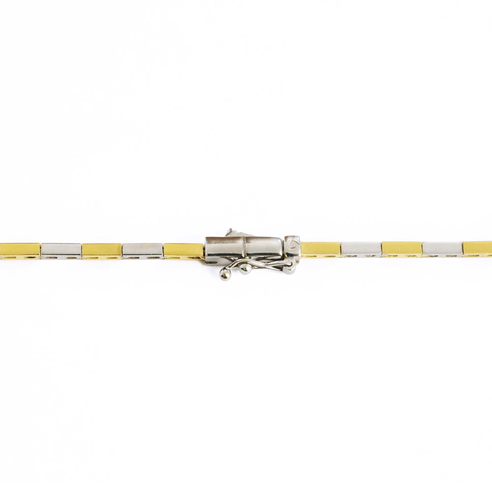 18k Yellow and White Gold Necklace with Ruby, Emerald, and Diamonds