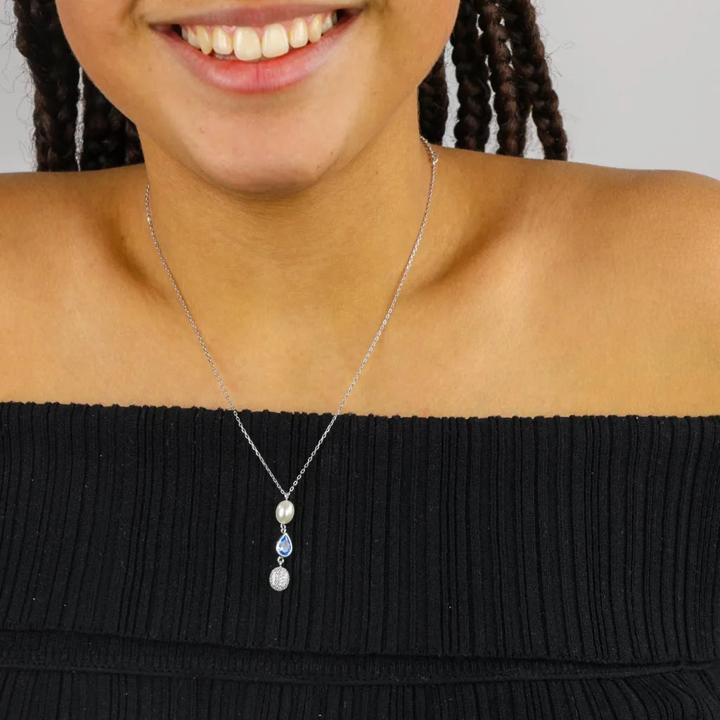 Collier neuf en Argent avec Verre taillé
