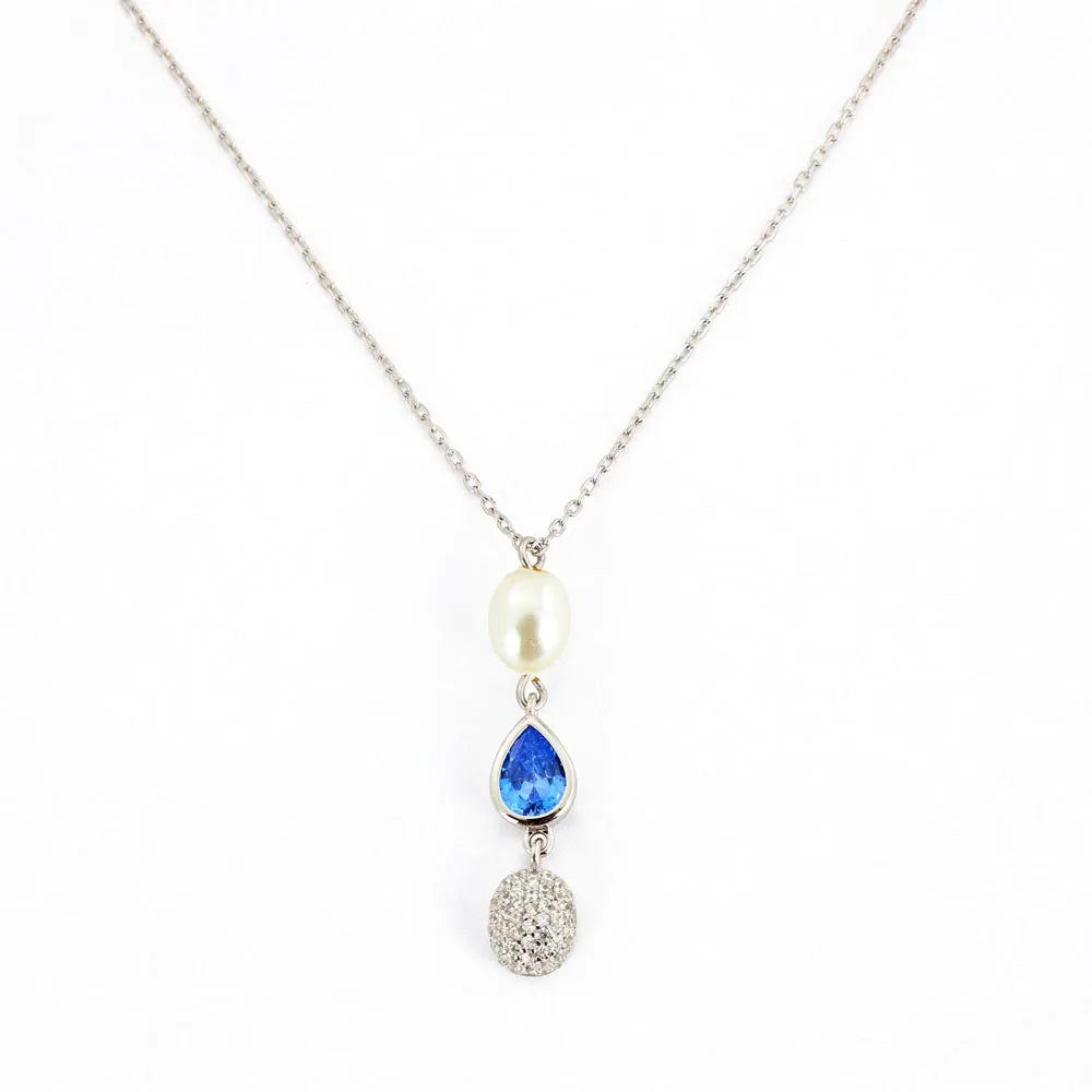 Collier neuf en Argent avec Verre taillé
