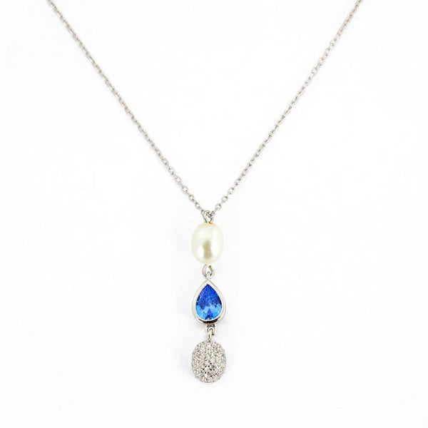Collier neuf en Argent avec Verre taillé