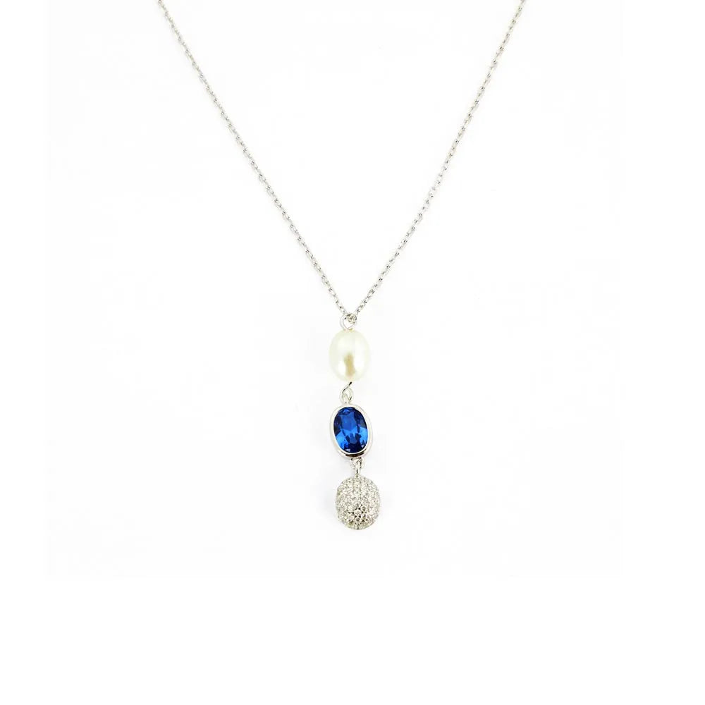 Collier neuf en Argent avec Verre taillé