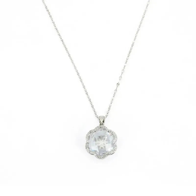 New sterling silver necklace with carved flower