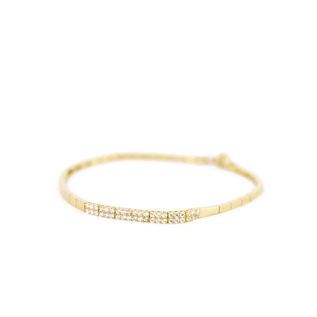 Set - 18k Yellow Gold Necklace, Bracelet with Diamonds