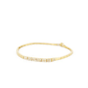 Parure - Collier, Bracelet en Or jaune 18k avec Diamants