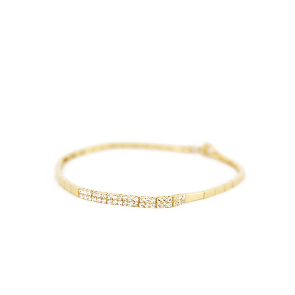 Set - 18k Yellow Gold Necklace, Bracelet with Diamonds