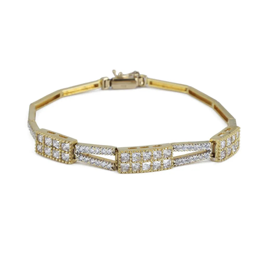 Parure Collier, Bracelet en Or jaune 18k avec Zirconiums