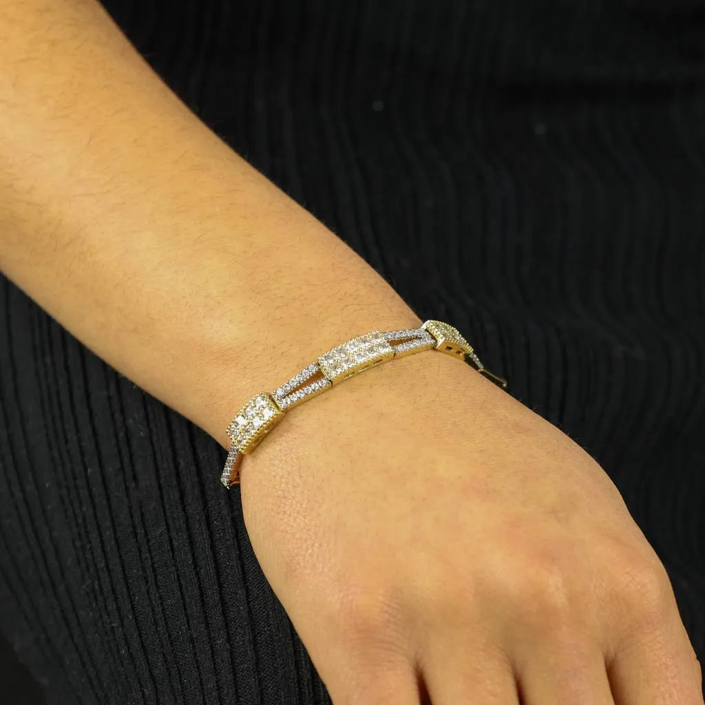 Parure Collier, Bracelet en Or jaune 18k avec Zirconiums