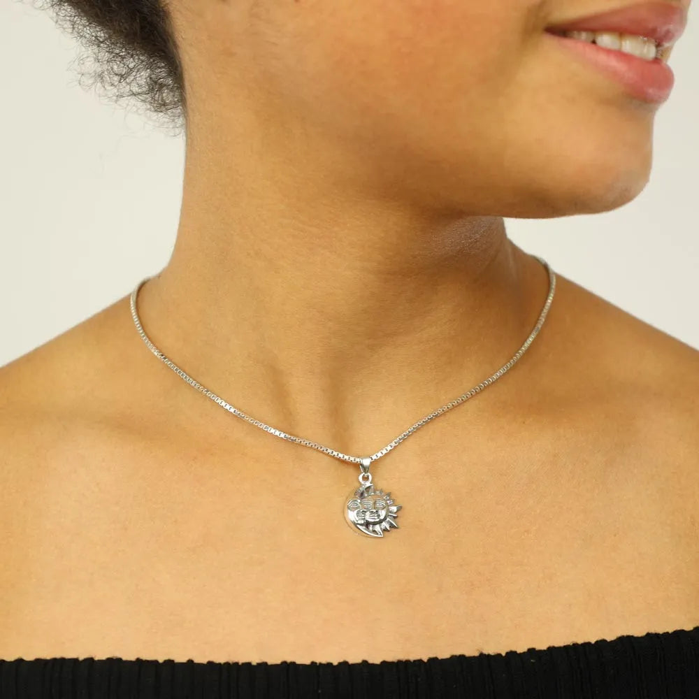 Silver Pendant - "Sun and Moon" Design