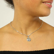 Pendentif en Argent - Motif "Soleil et lune"