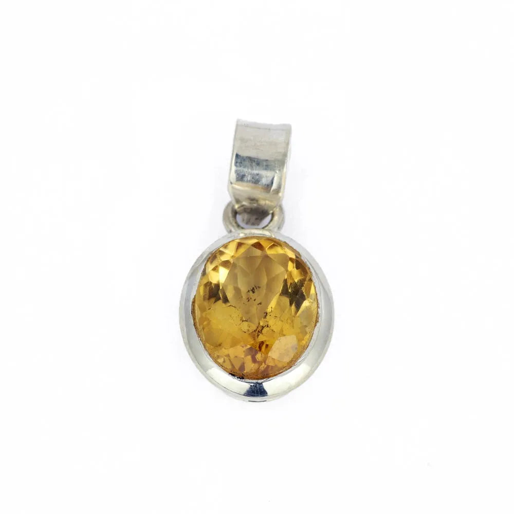 Sterling Silver Pendant with Citrine