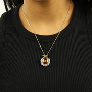 Pendentif en Argent avec Saphir Synthétique et Zirconium - Création Marchand d'Or