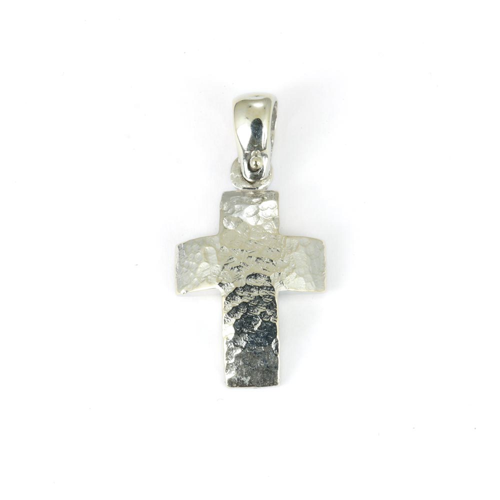 14k White Gold Pendant - "Christian Cross" Design