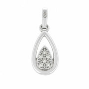 Pendentif en Or blanc 18k - Motif "Goutte" avec Diamants