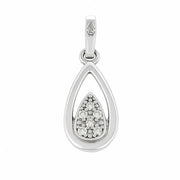 18k White Gold Pendant - "Teardrop" Motif with Diamonds