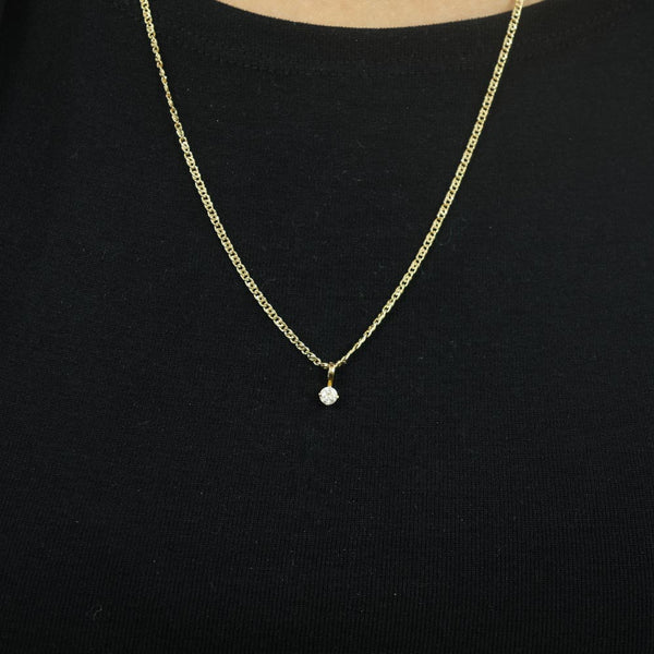 Pendentif en Or blanc 18k avec Zirconium