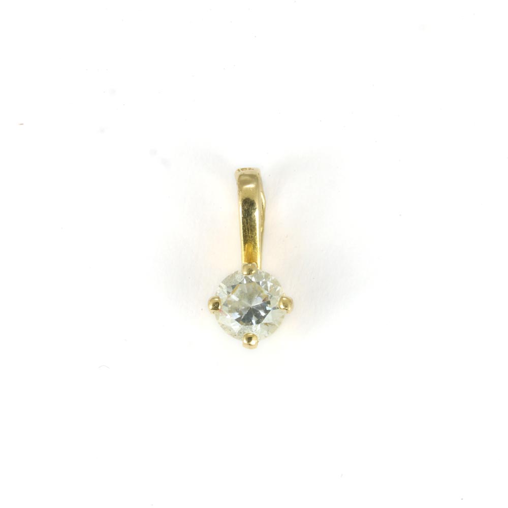 18k White Gold Pendant with Zirconium